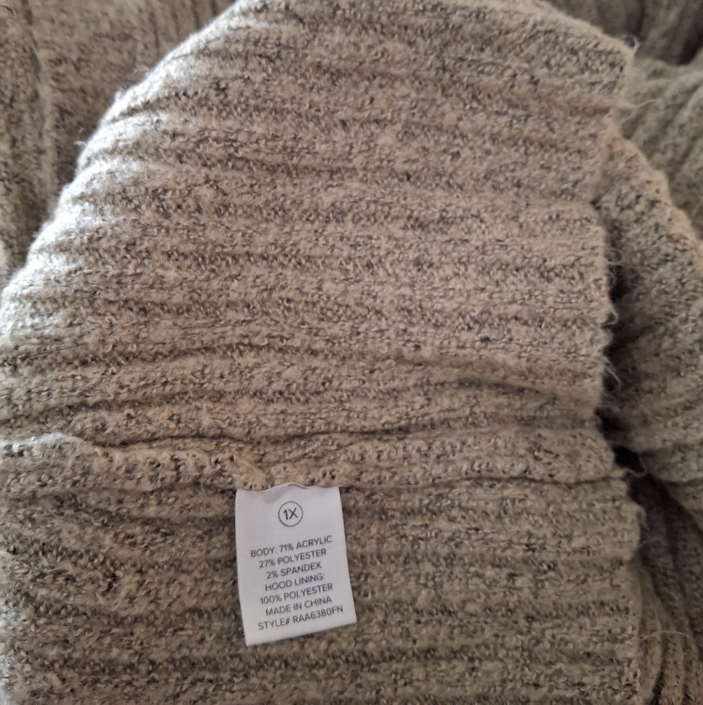 Fashion Nova Ribbed Hooded Cardigan in Taupe - Picture 6 of 6